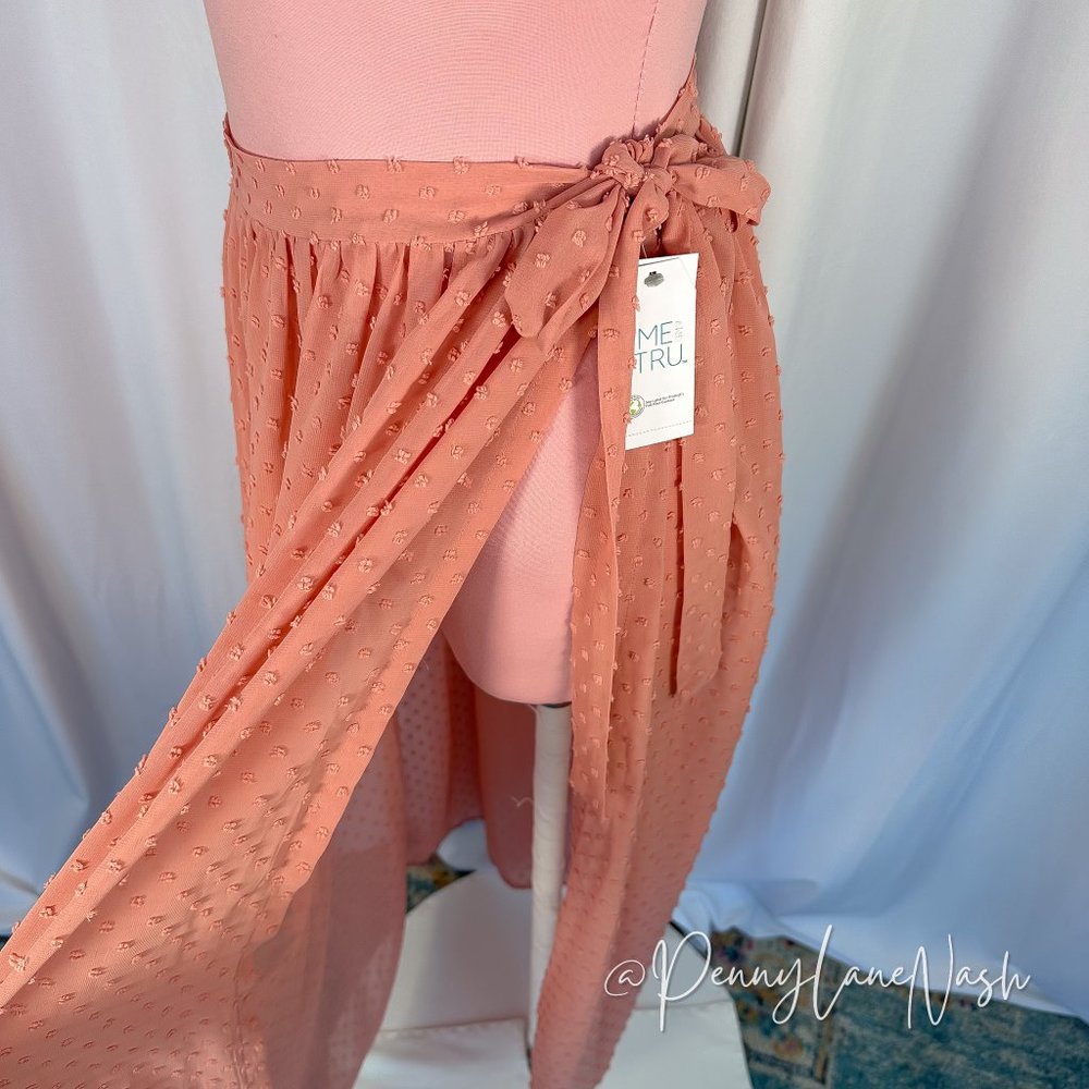 NWT Time and Tru Swiss Dot Skirt Cover Up Old Rose - Picture 8 of 9